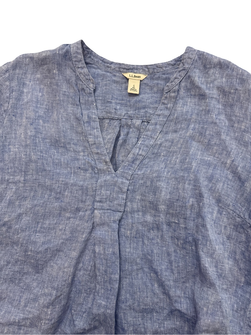 L.L. Bean Women’s Size Small Long Sleeve Linen Blouse Casual ItemID 504285